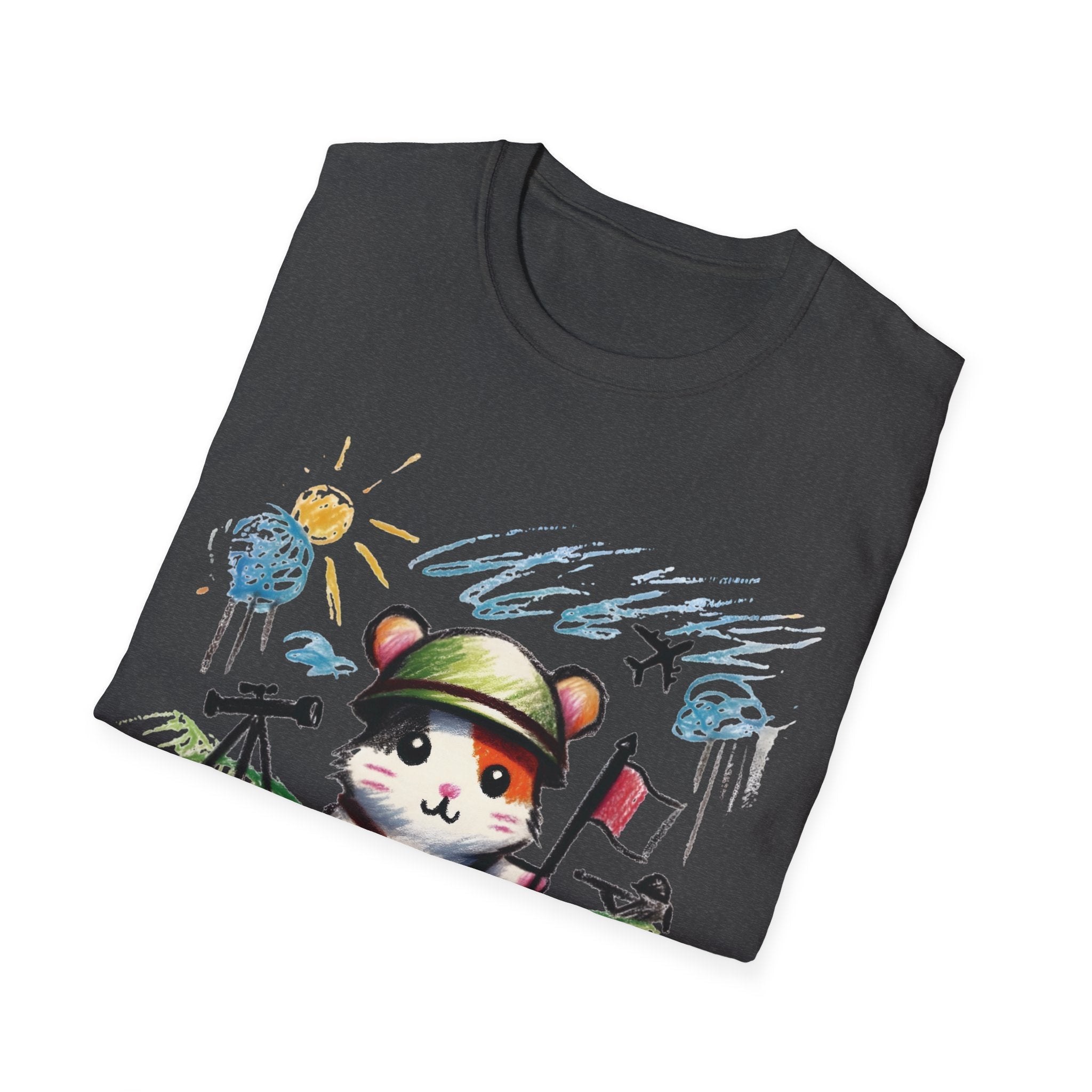 T-Shirt - Brave Hamster – Whimsical Crayon War Zone Tee