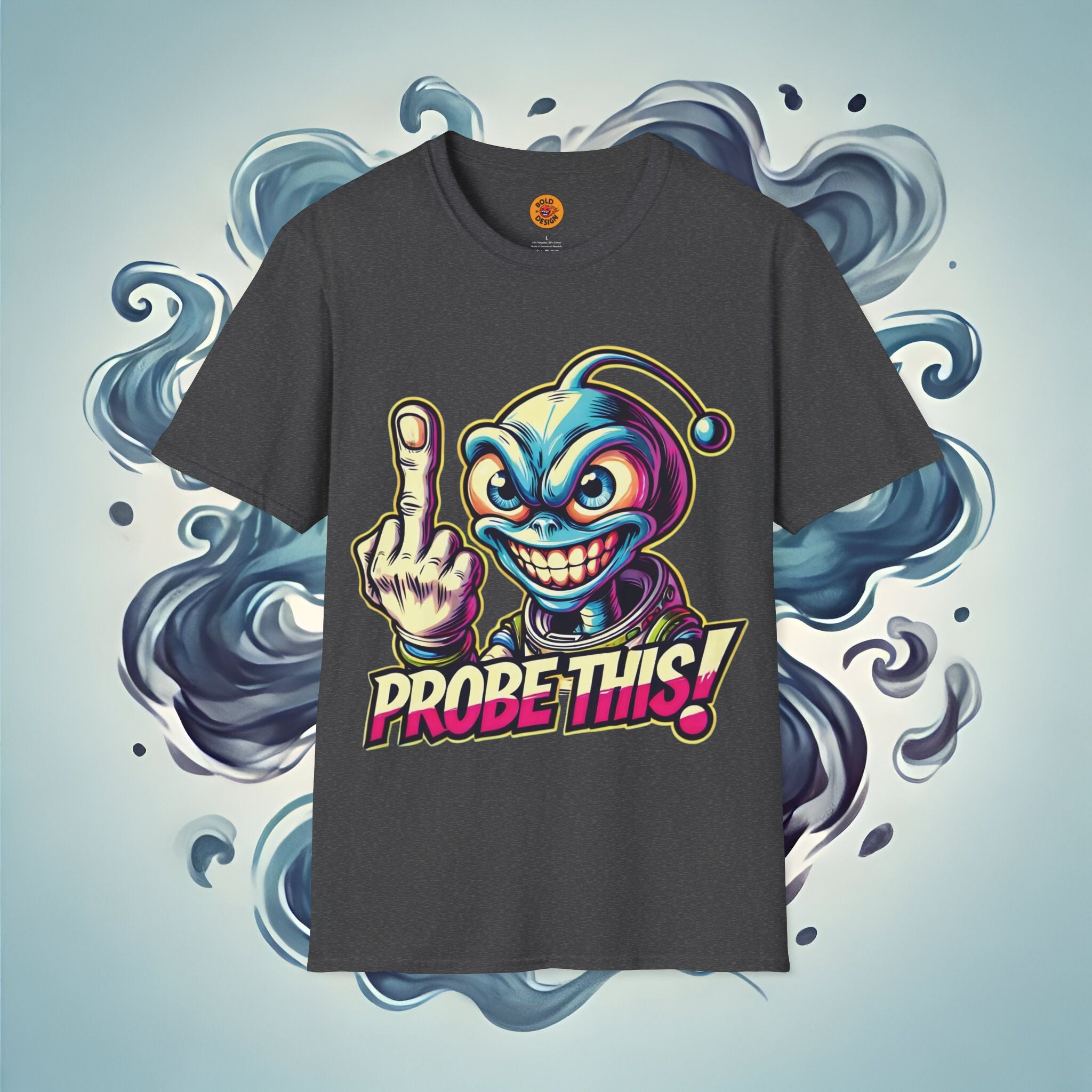 Alien Probe This Middle Finger T-Shirt dark grey