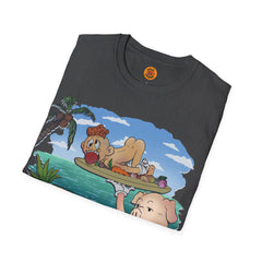 Piggy Beach Butler & Relaxing Pineapple Pal T-Shirt: Surreal Tropical Vibes