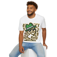 Jazzy Beats Fedora Dude" Neon Glow T-Shirt-Bold By Design 