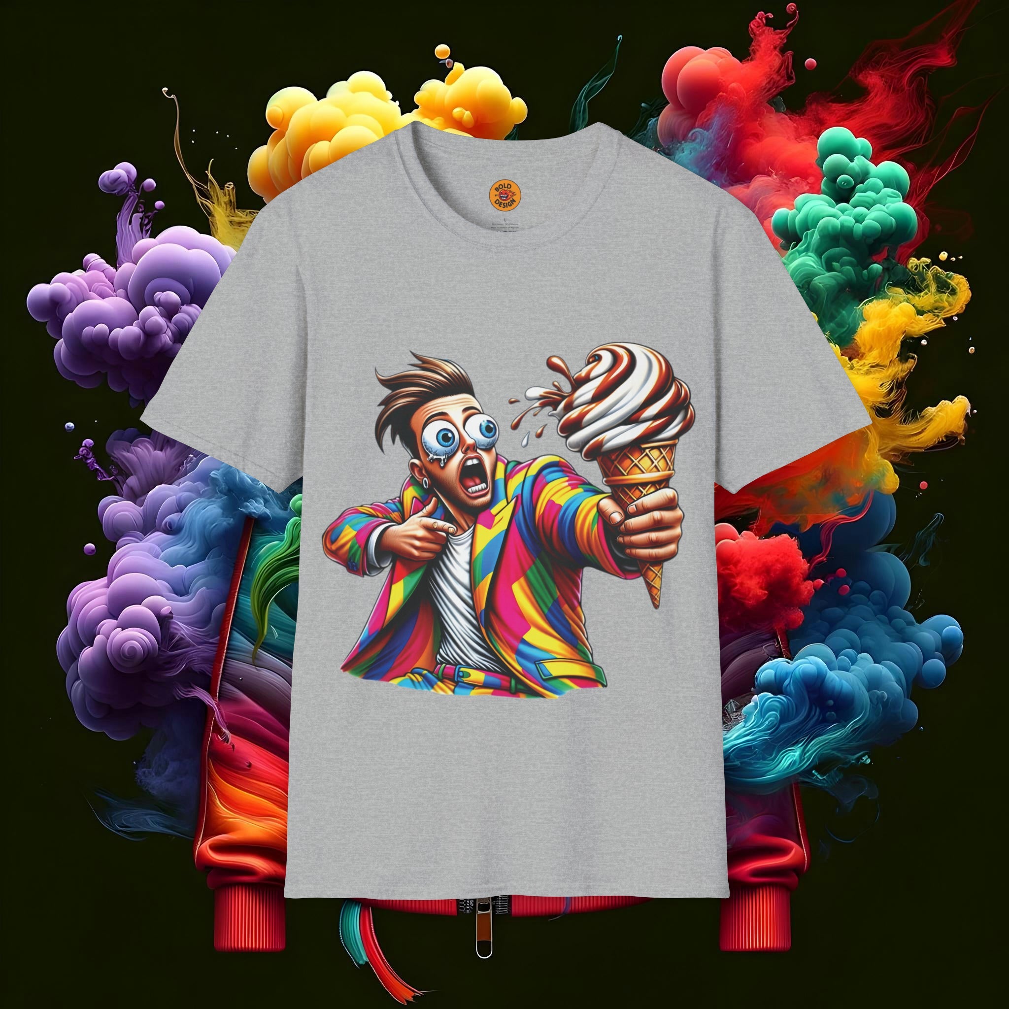 Vivid Pop Art T-Shirt | Retro Comic Ice Cream Meltdown