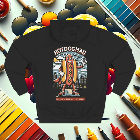 Hotdogman Hero Pullover Hoodie-BOLD by Design