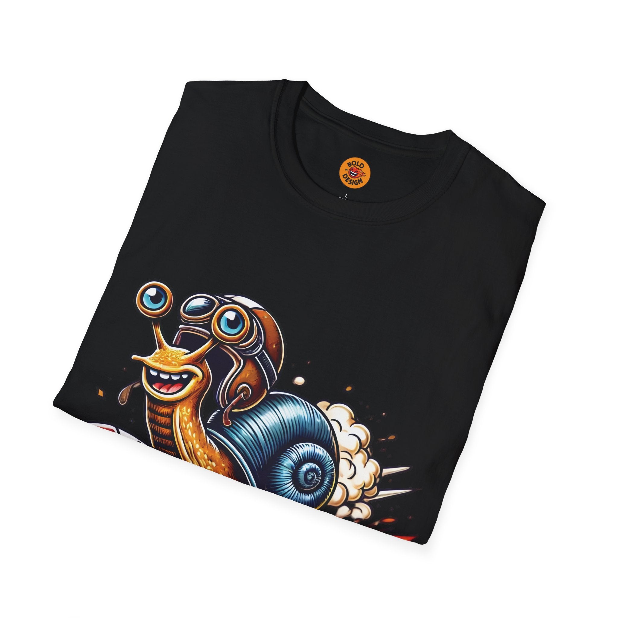 Unstoppable Snail Racing Funny Graphic T-Shirt black