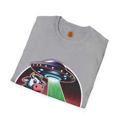 Quirky Alien vs Cow Encounter Tee-Bold By Design 