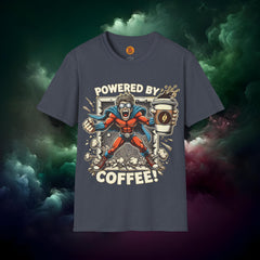 Powered by Coffee Unisex T Shirt graphic