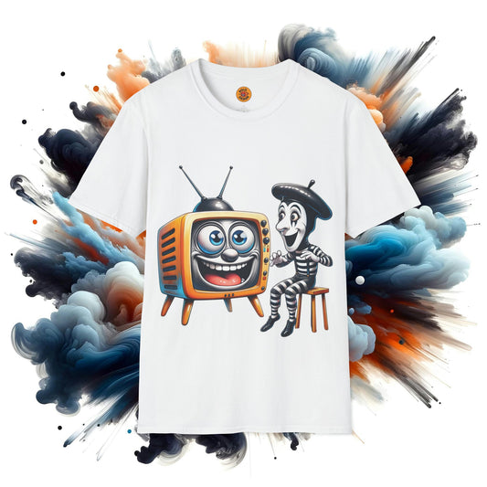 Comical Mime & Retro TV Party Tee-Bold By Design