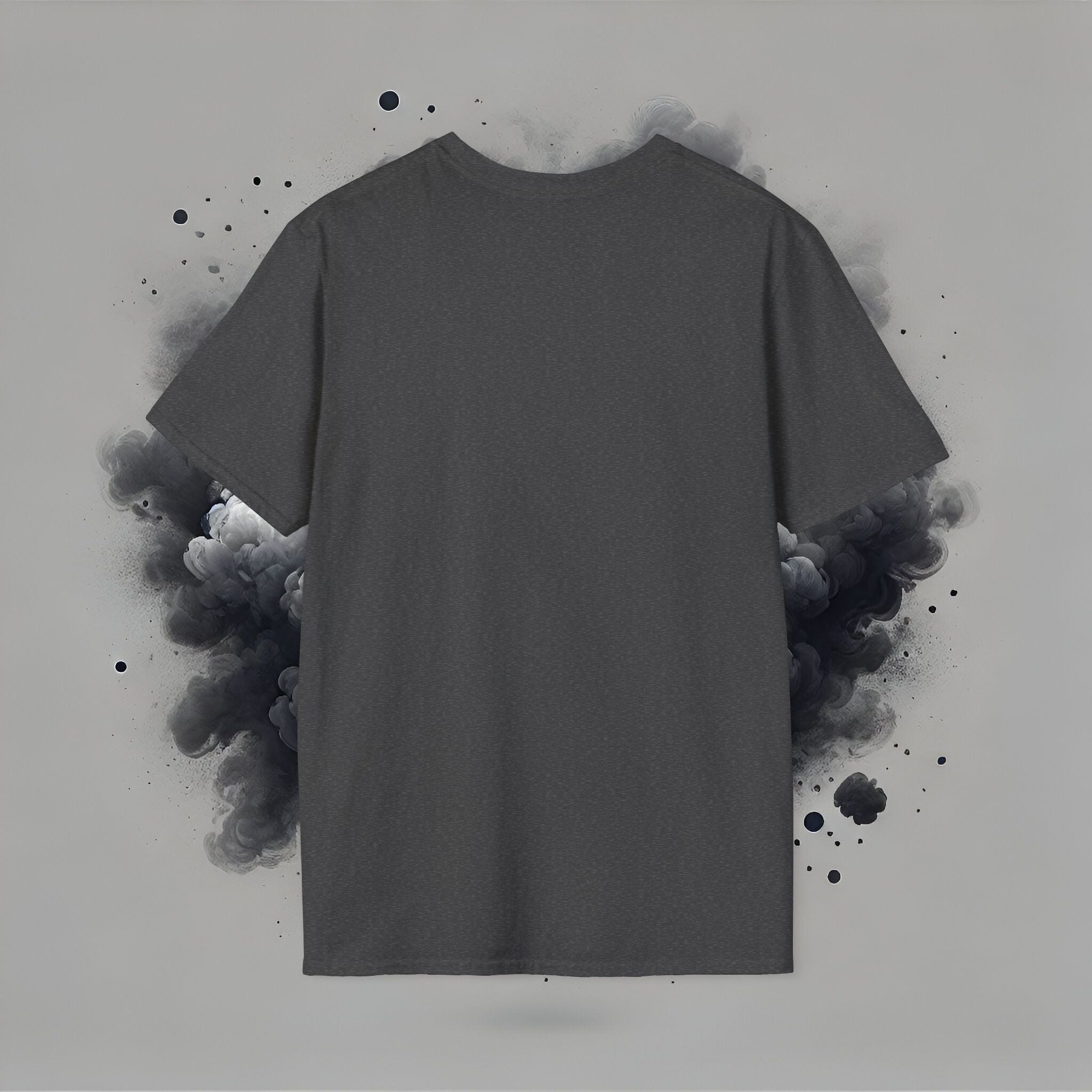 round neck dark grey t shirt for men