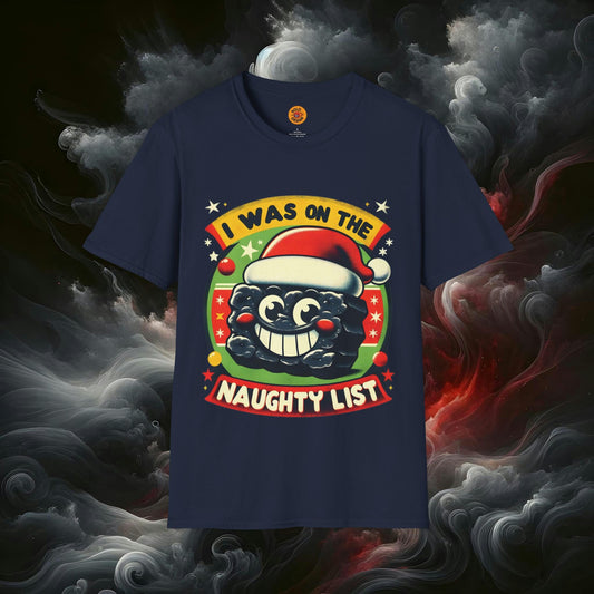 Humorous Naughty List Christmas T-Shirt-Bold By Design