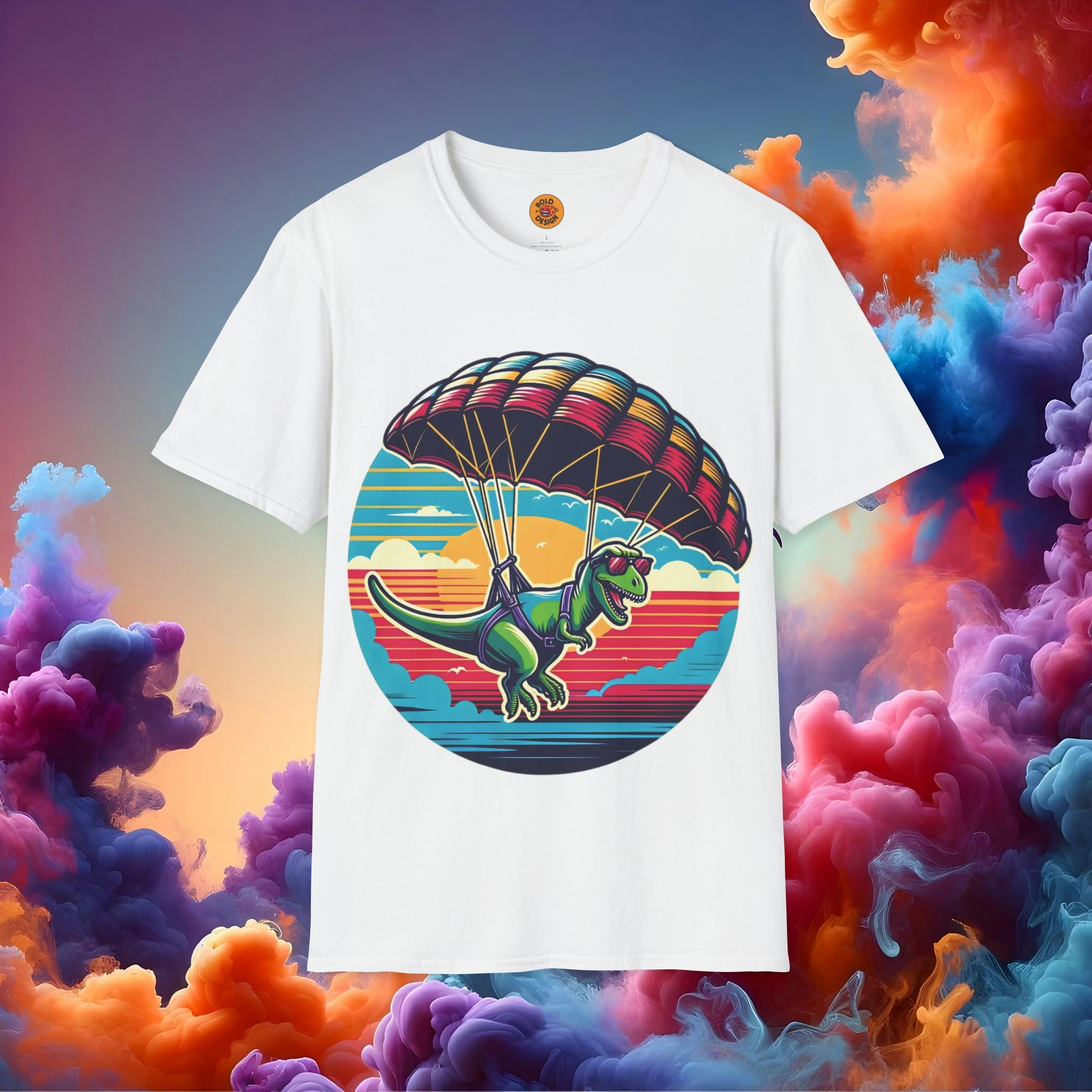 T-Rex Skydiving Spectacle Tee-Bold By Design