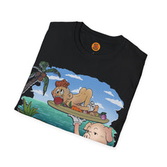 Piggy Beach Butler & Relaxing Pineapple Pal T-Shirt: Surreal Tropical Vibes