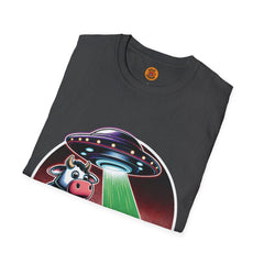 Quirky Alien vs Cow Encounter Tee-Bold By Design 