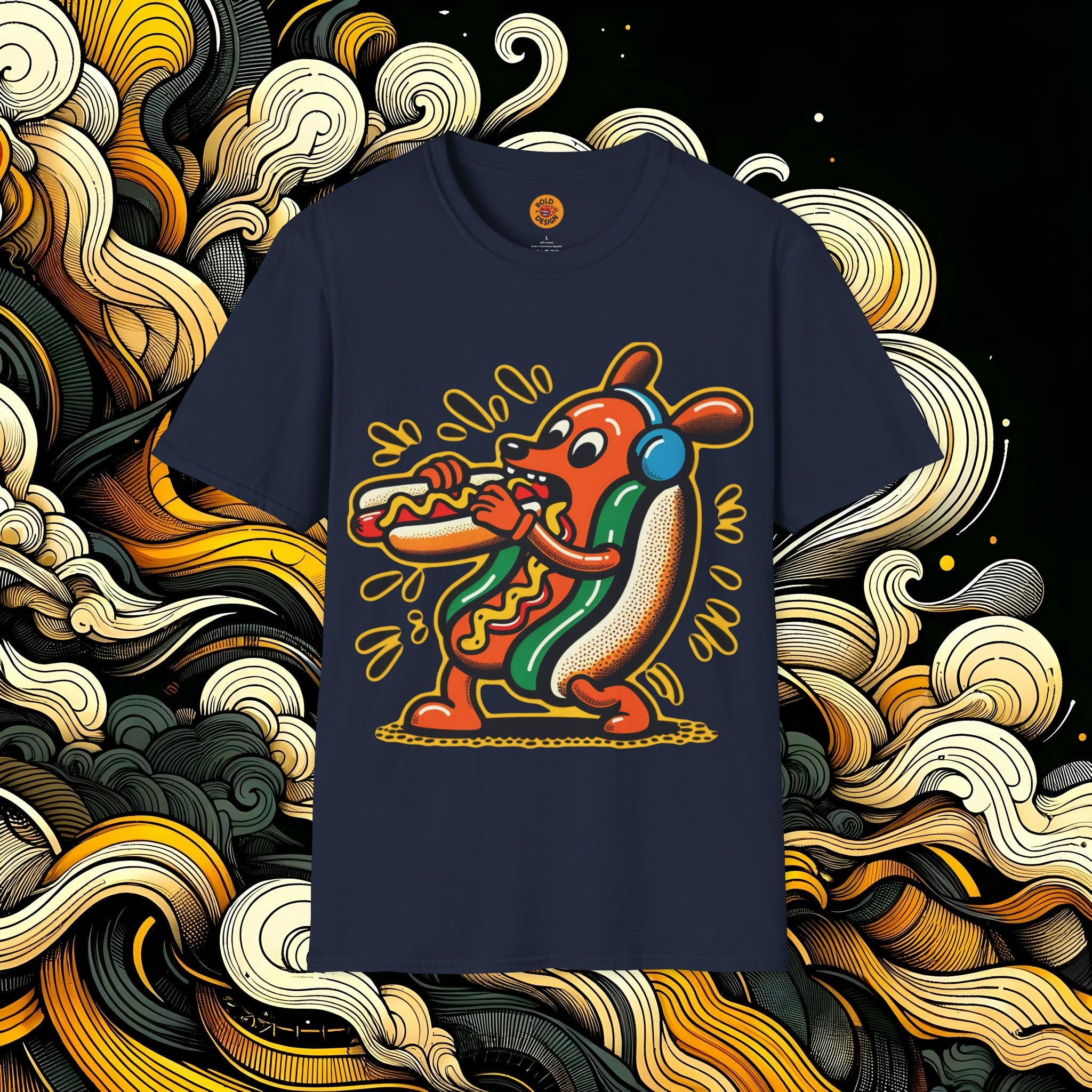 Funky Hot Dog Fiesta T-Shirt-Bold By Design