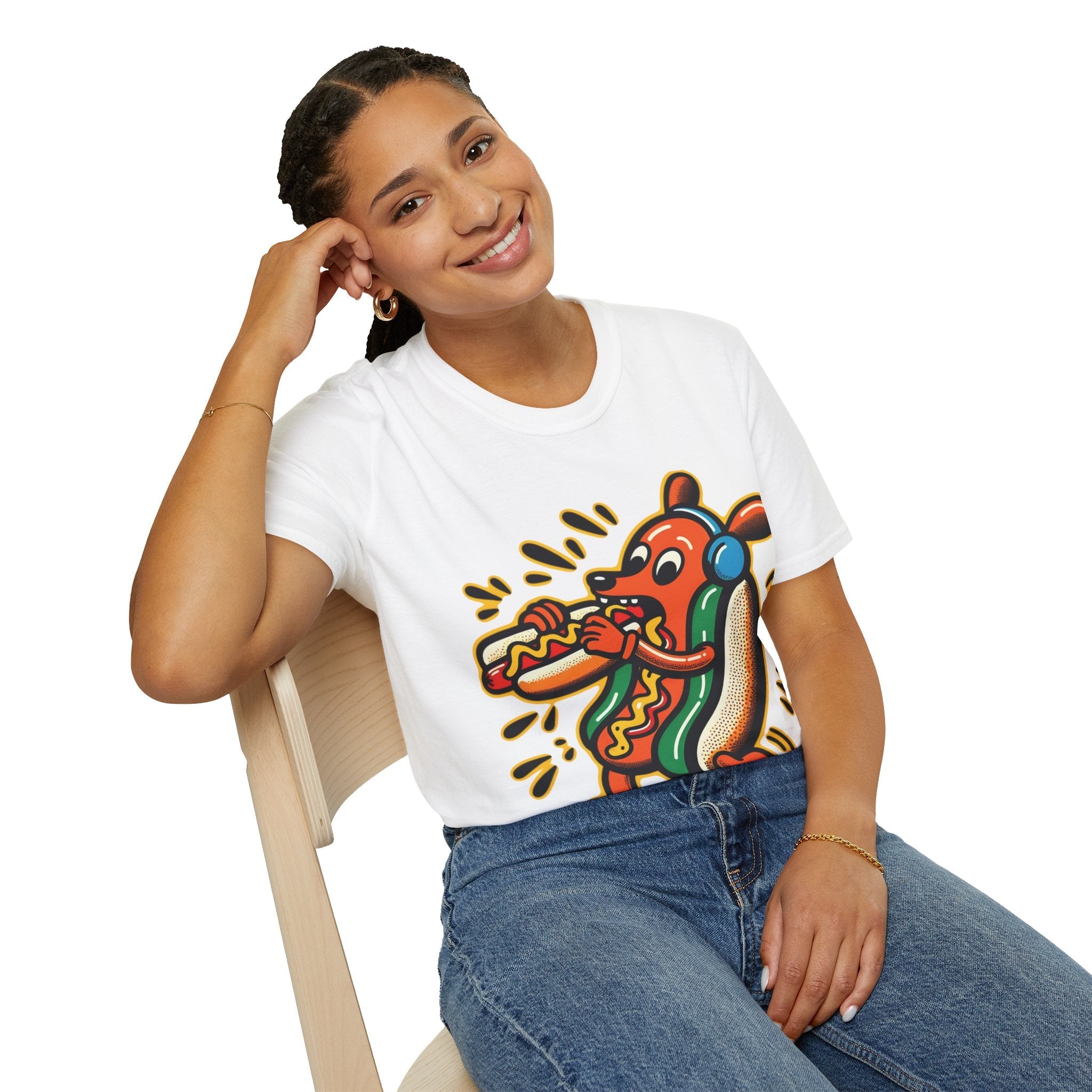 Funky Hot Dog Fiesta T-Shirt-Bold By Design