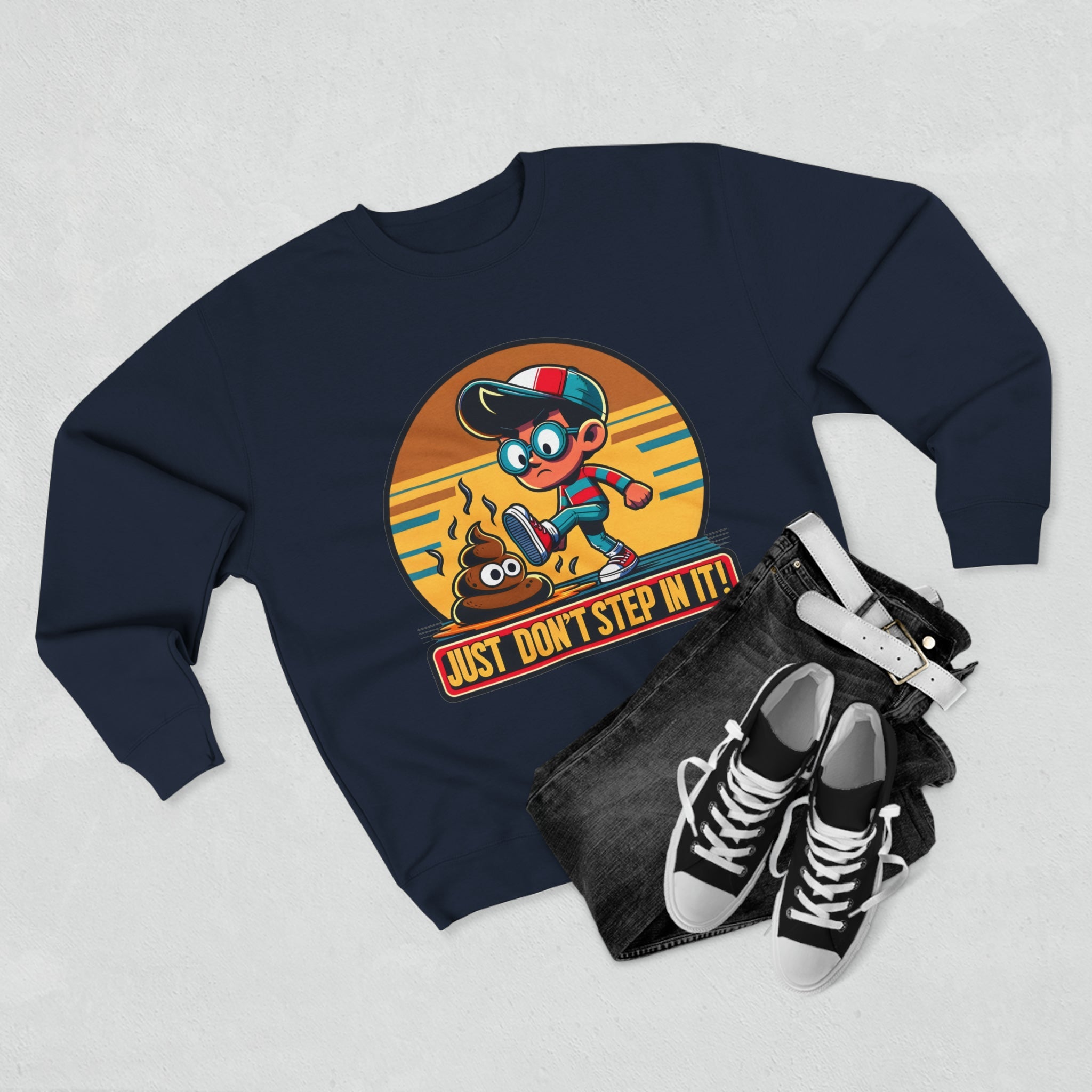 Don't Step In It Retro Sweatshirt-Bold By Design