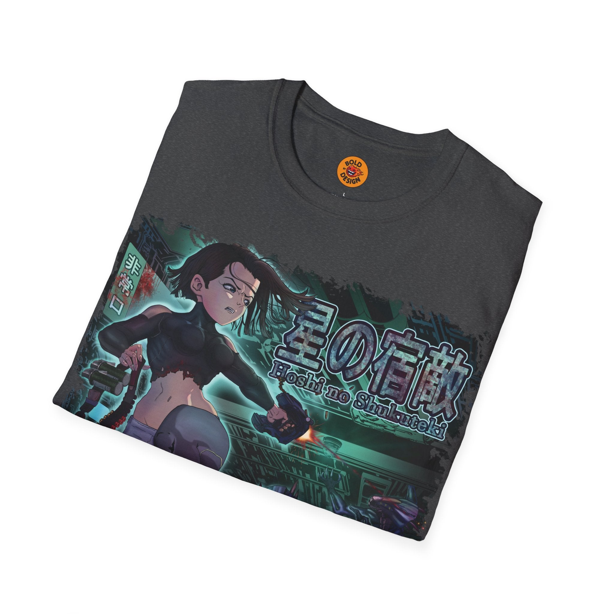 Anime Galactic Warrior Graphic dark T-Shirt 