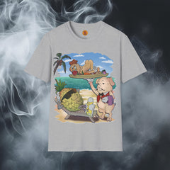 Piggy Beach Butler & Relaxing Pineapple Pal T-Shirt: Surreal Tropical Vibes