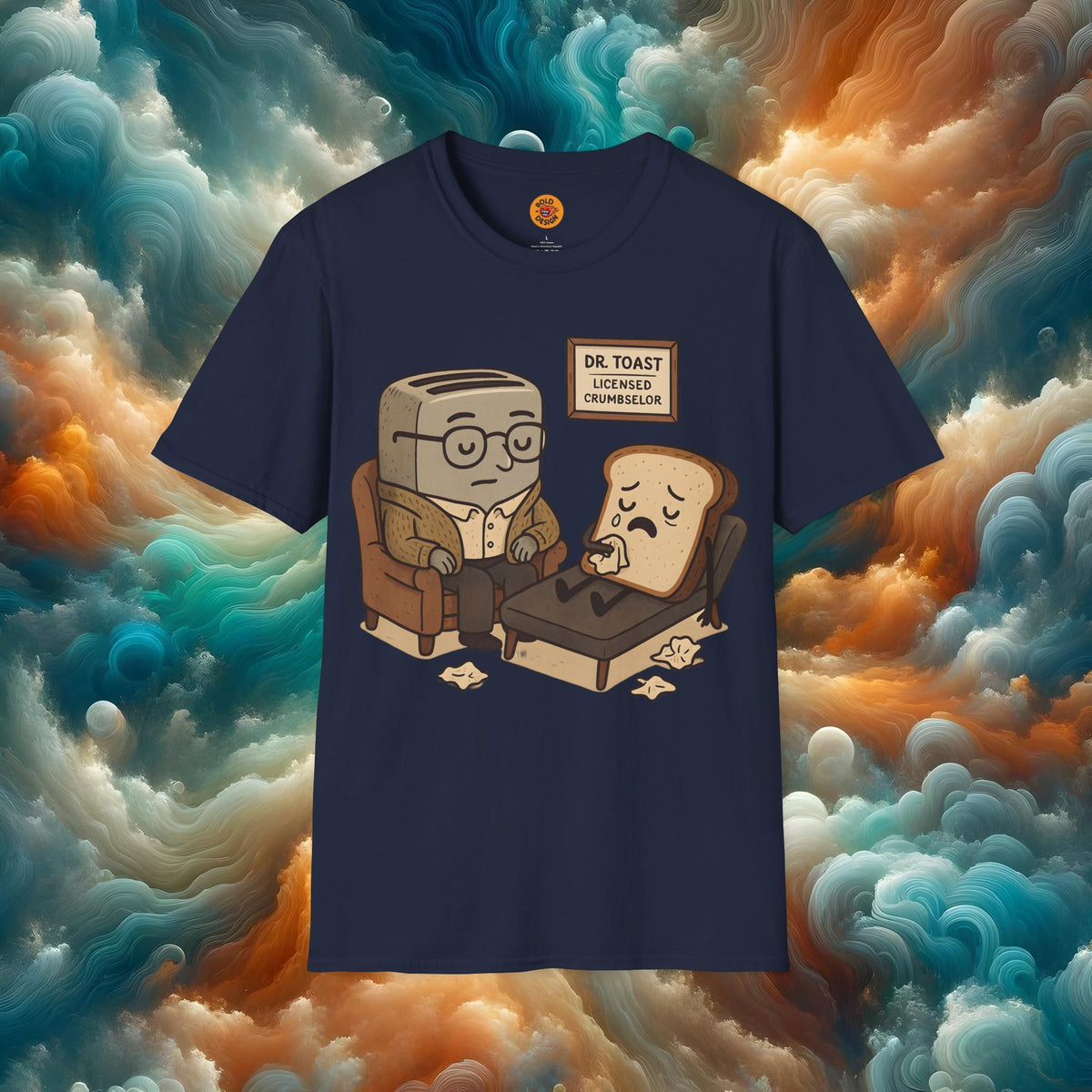 Cartoon Toaster Softstyle T-Shirt - Dr. Toast Licensed Crumbselor Design