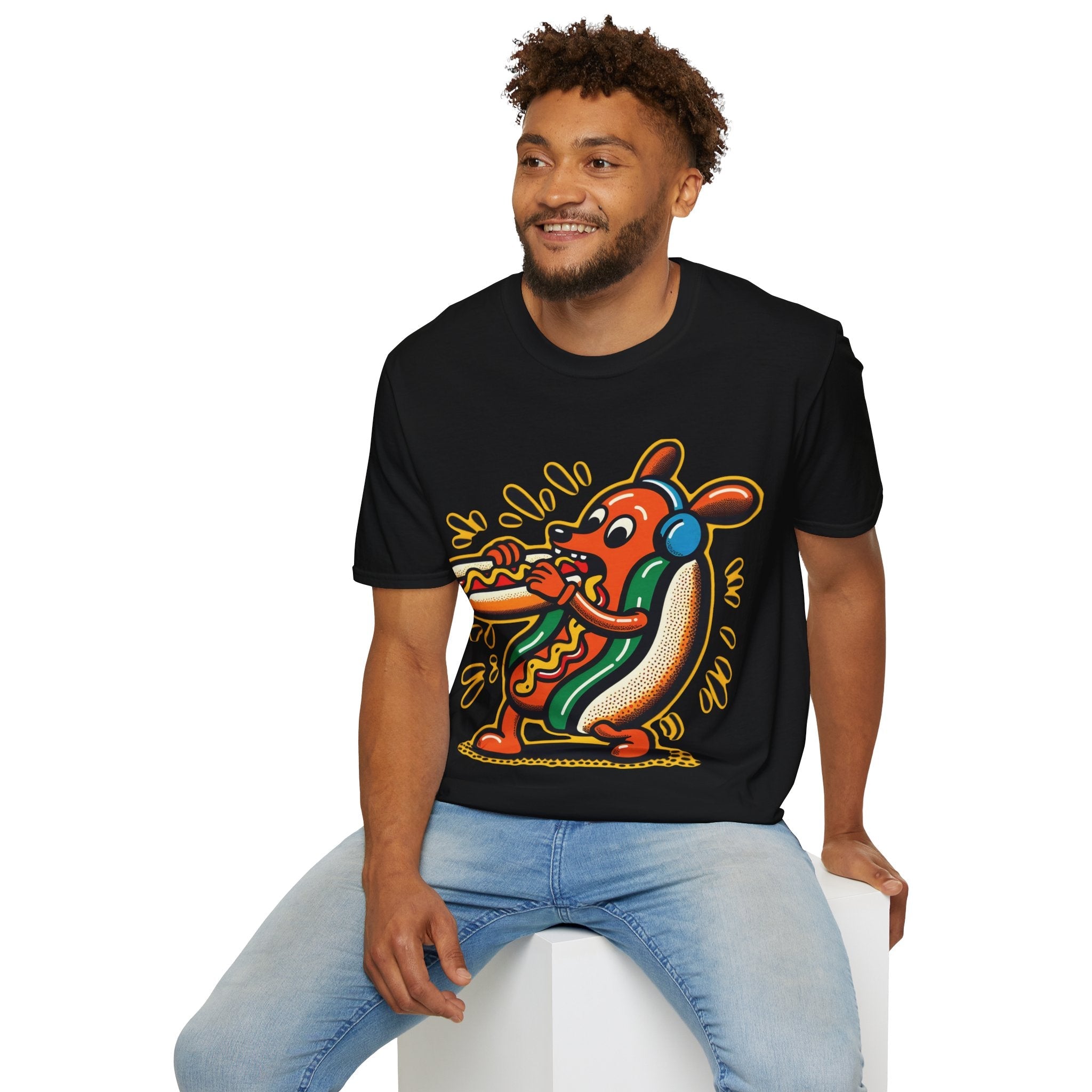 Funky Hot Dog Fiesta T-Shirt-Bold By Design