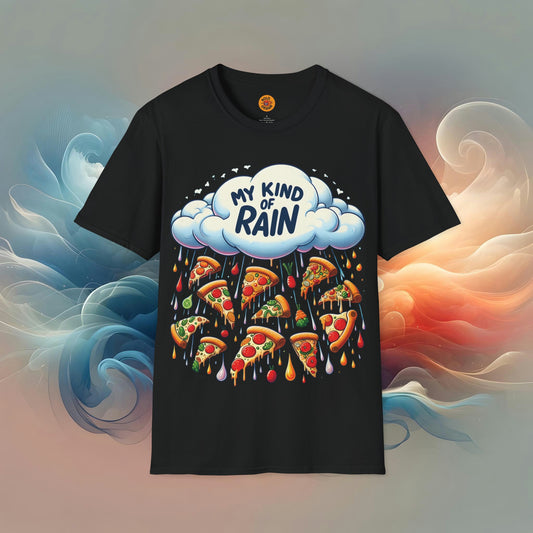 Whimsical Pizza Rain Graphic Tee-Bold By Design