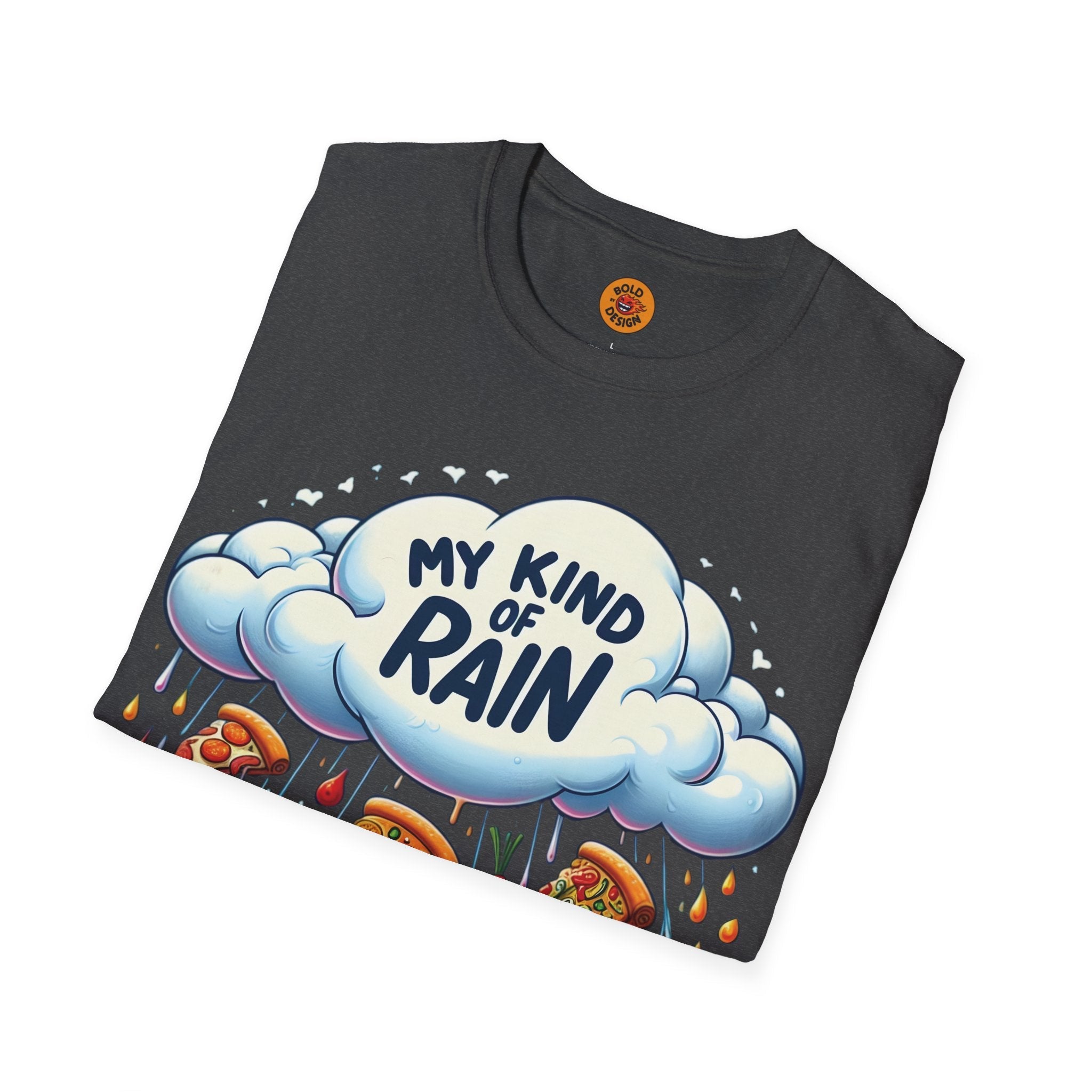 Whimsical Pizza Rain Graphic Tee-Bold By Design