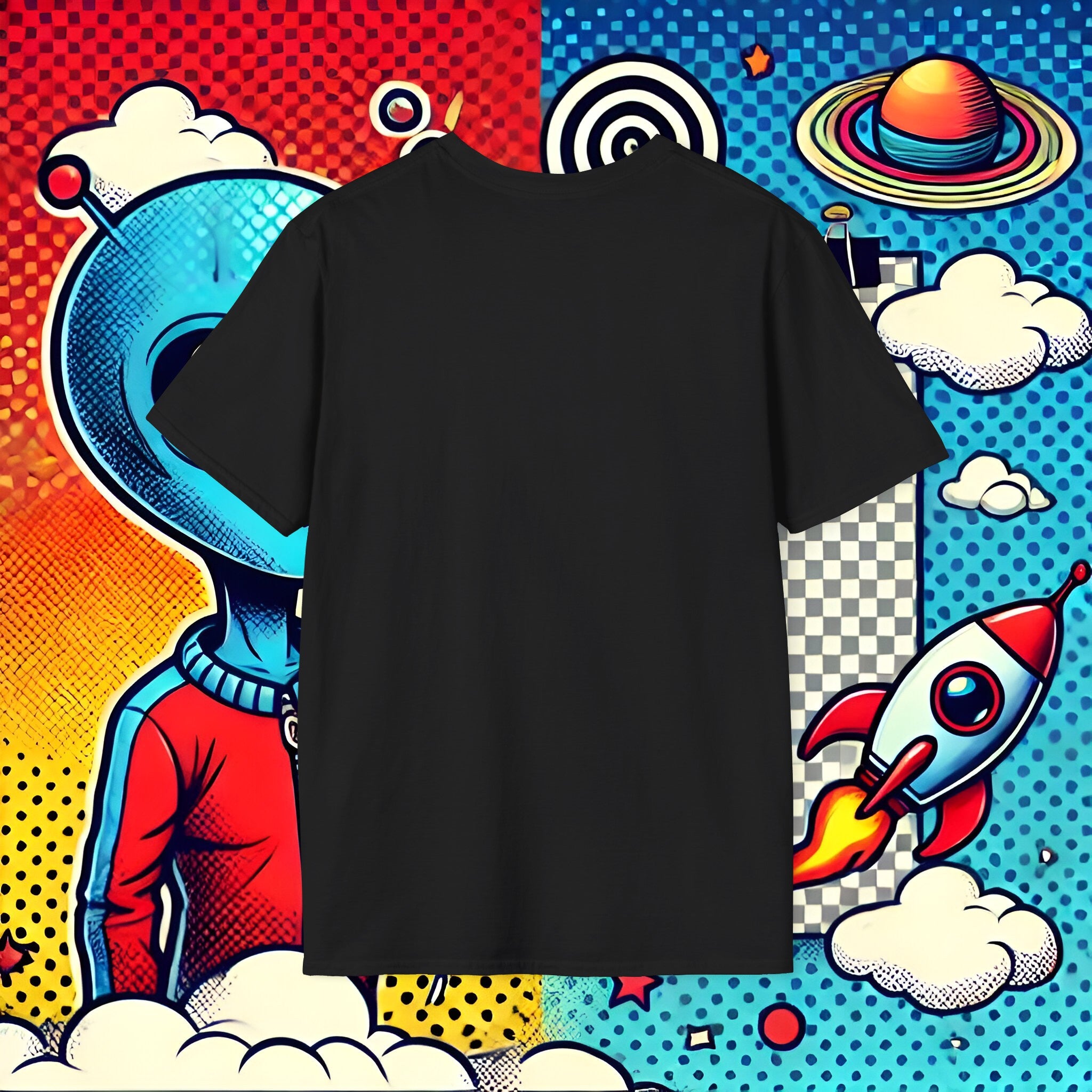 black alien ufo t shirt