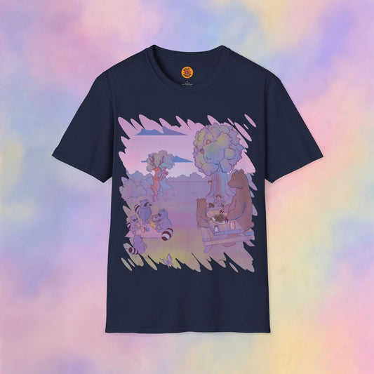 Woodland Wildlife Chaos Graphic T-Shirt - Bears & Raccoons Party