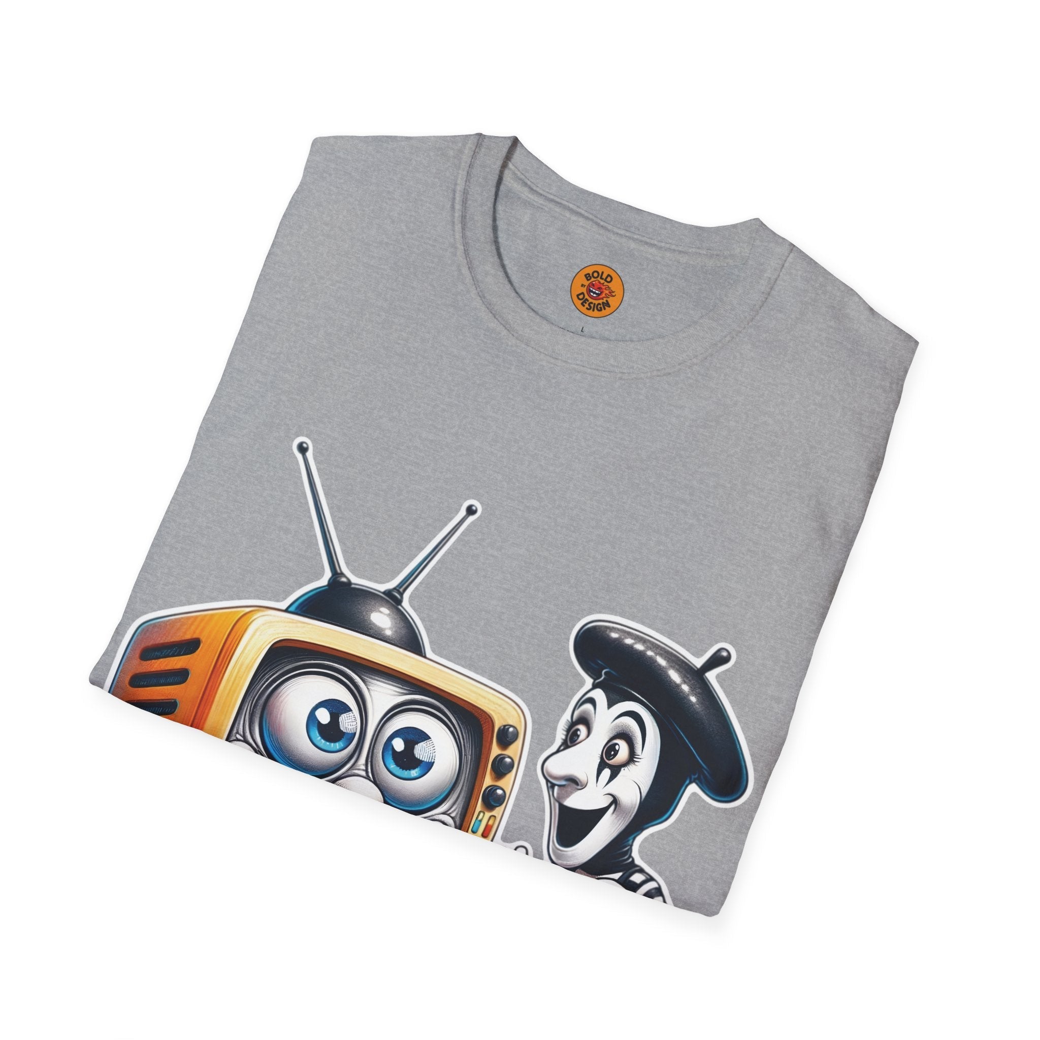 Comical Mime & Retro TV Party Tee-Bold By Design