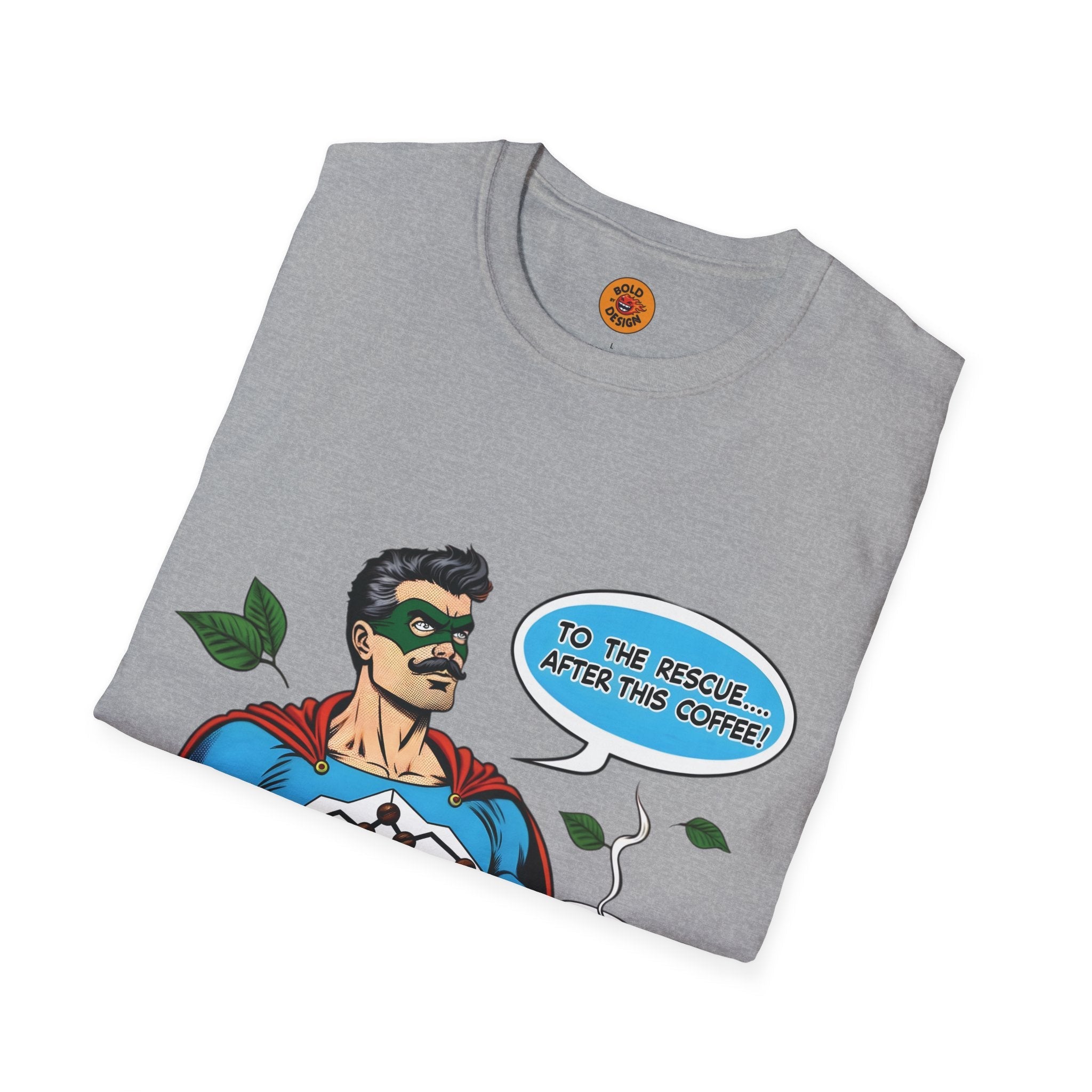 Caffeinated Superhero Tee-Coffee Culture-Bold By Design