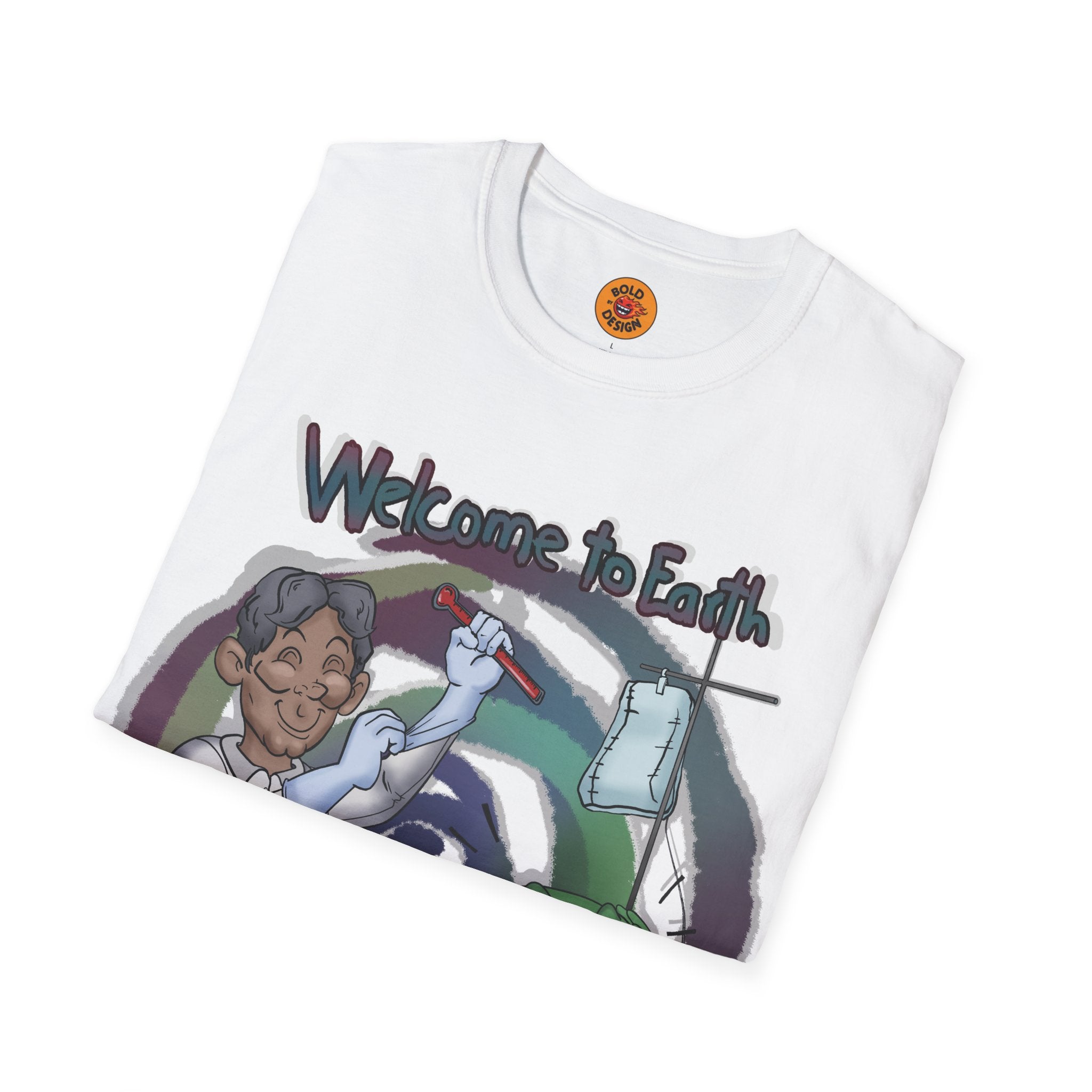 white t shirt by bold by design alien tee