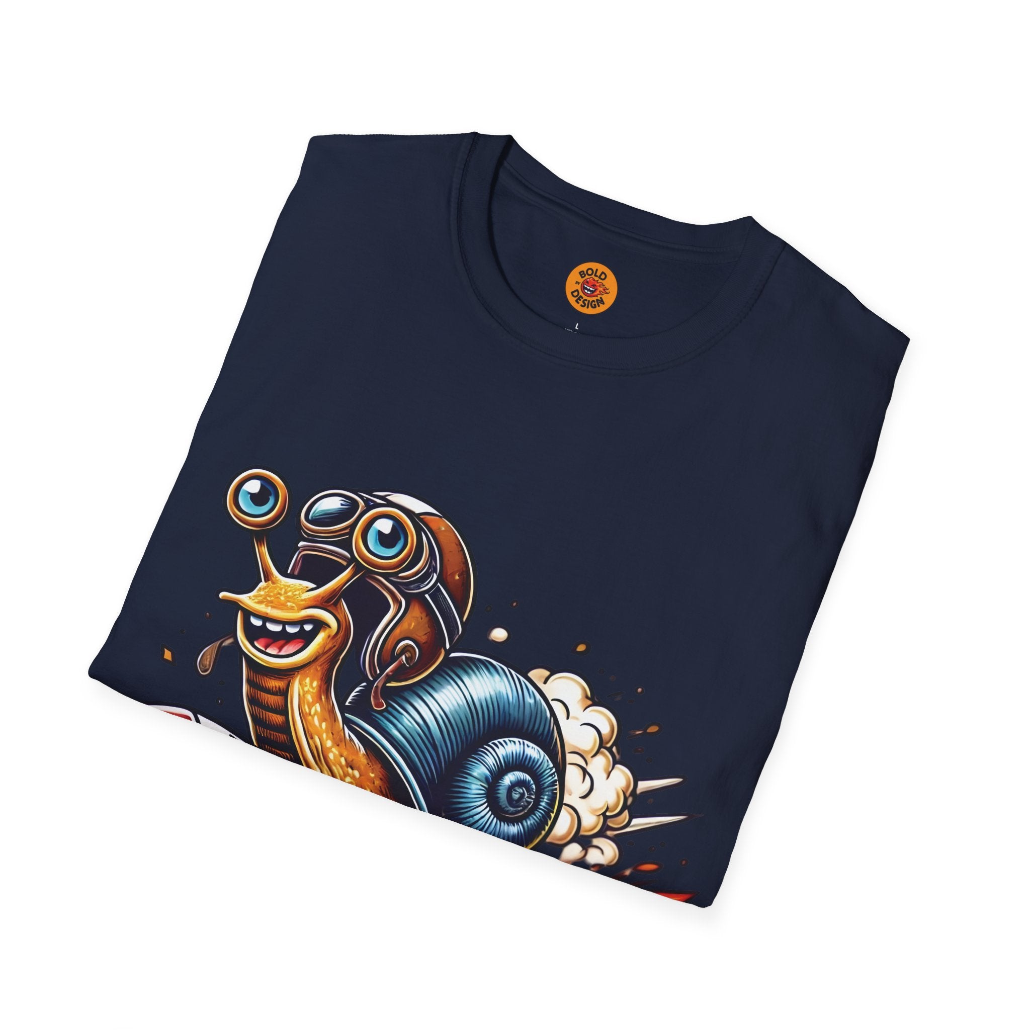 Unstoppable Snail Racing Funny Graphic T-Shirt blue