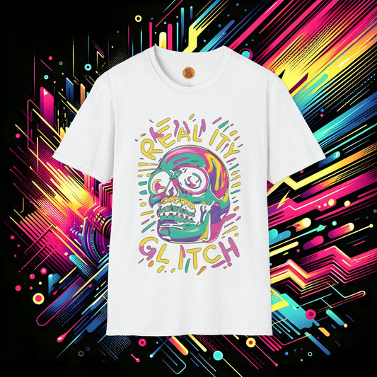 Glitch Art Skull T-Shirt-Bold By Design 