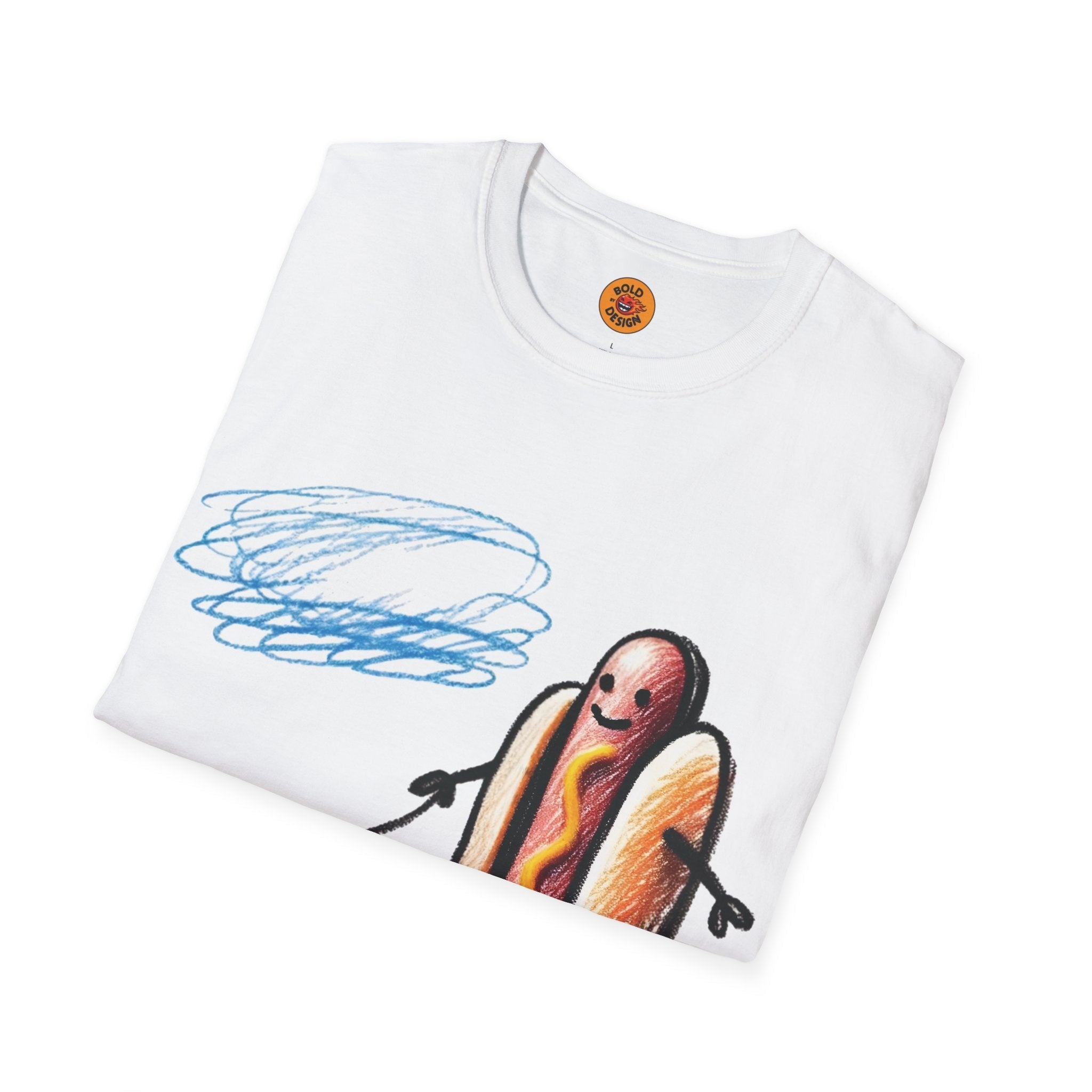 Hot Dog Doodle Shirt With Walking Sausage-Bold By Design 