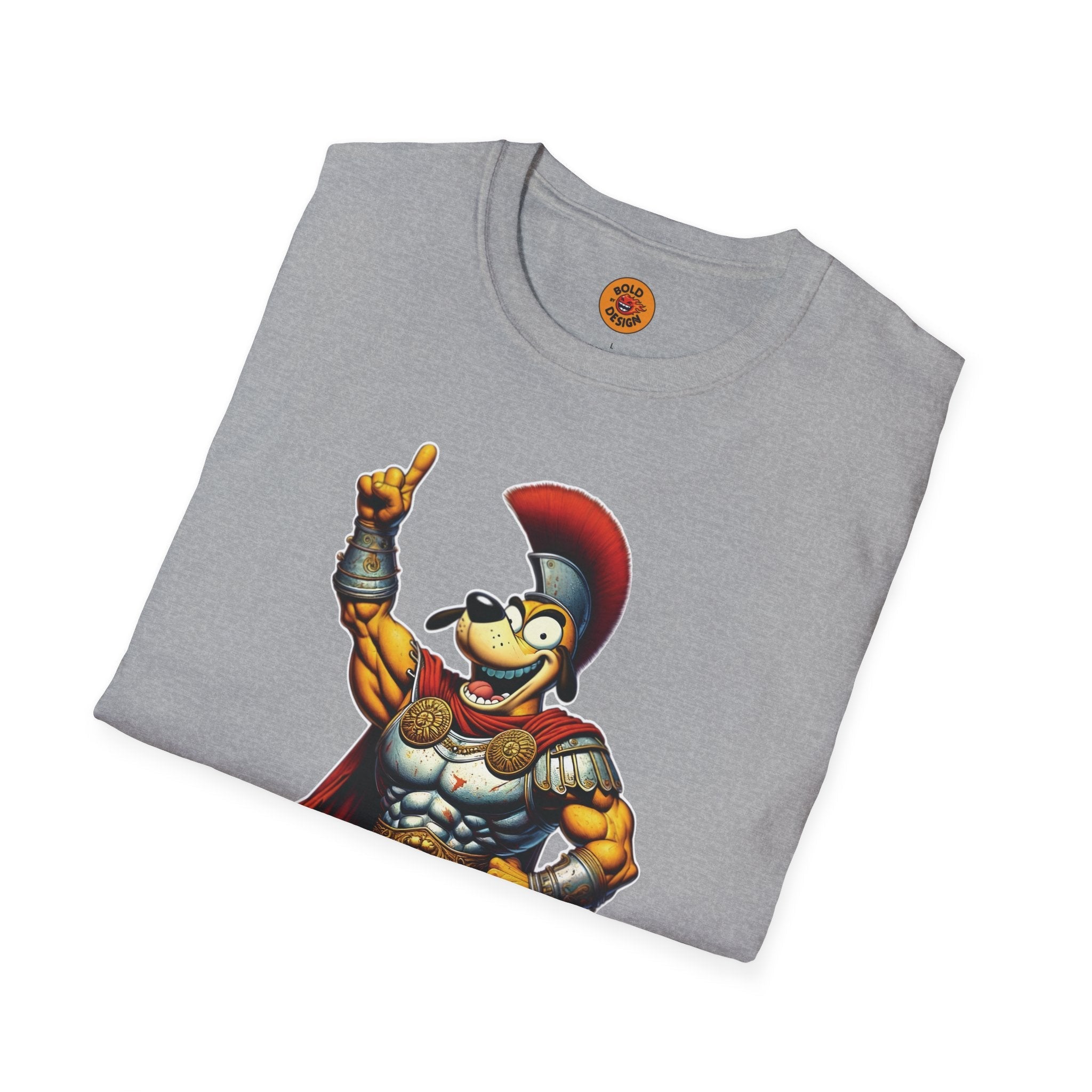 Cartoon Centurion Pooch - Humorous Roman Tee-Bold By Design 