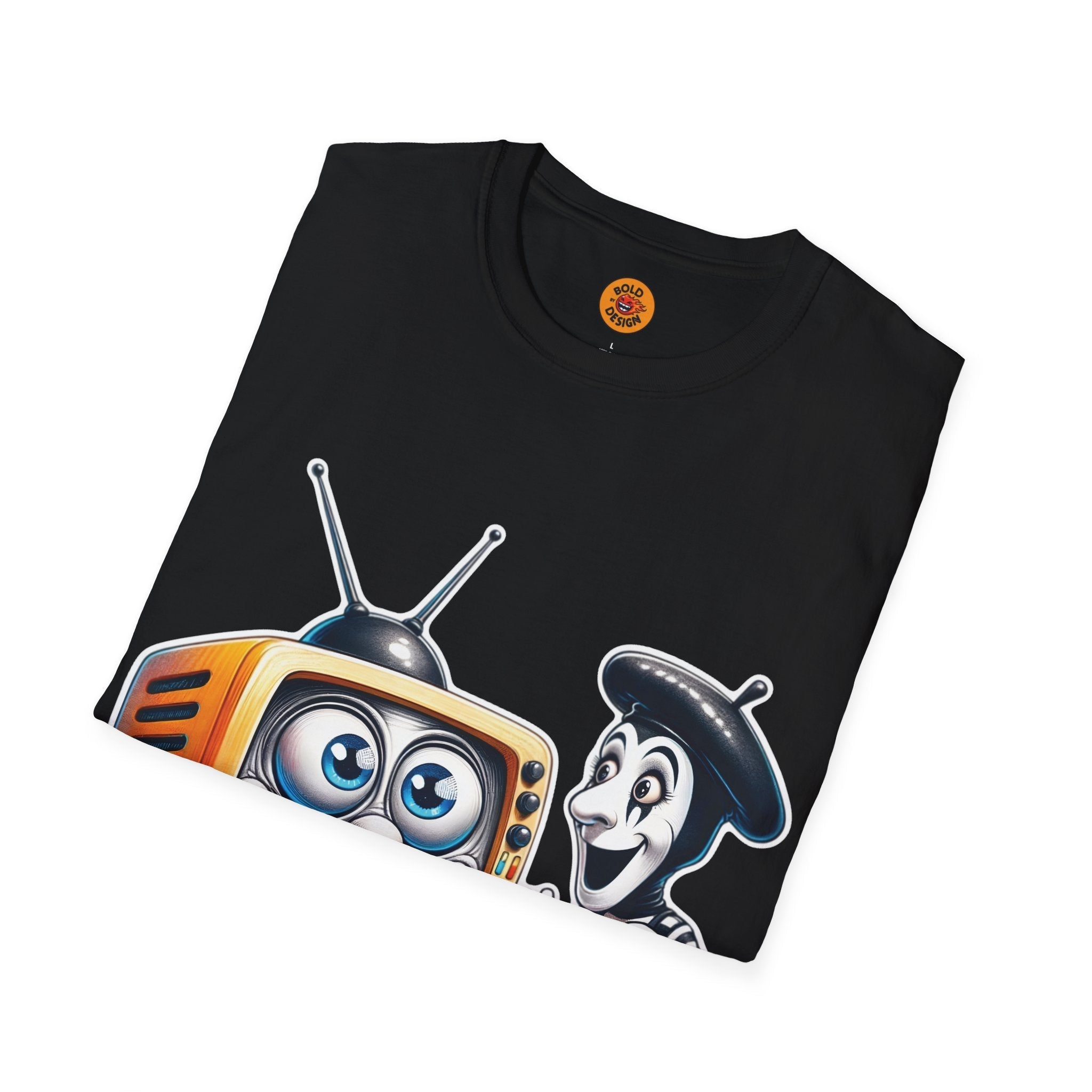 Comical Mime & Retro TV Party Tee-Bold By Design