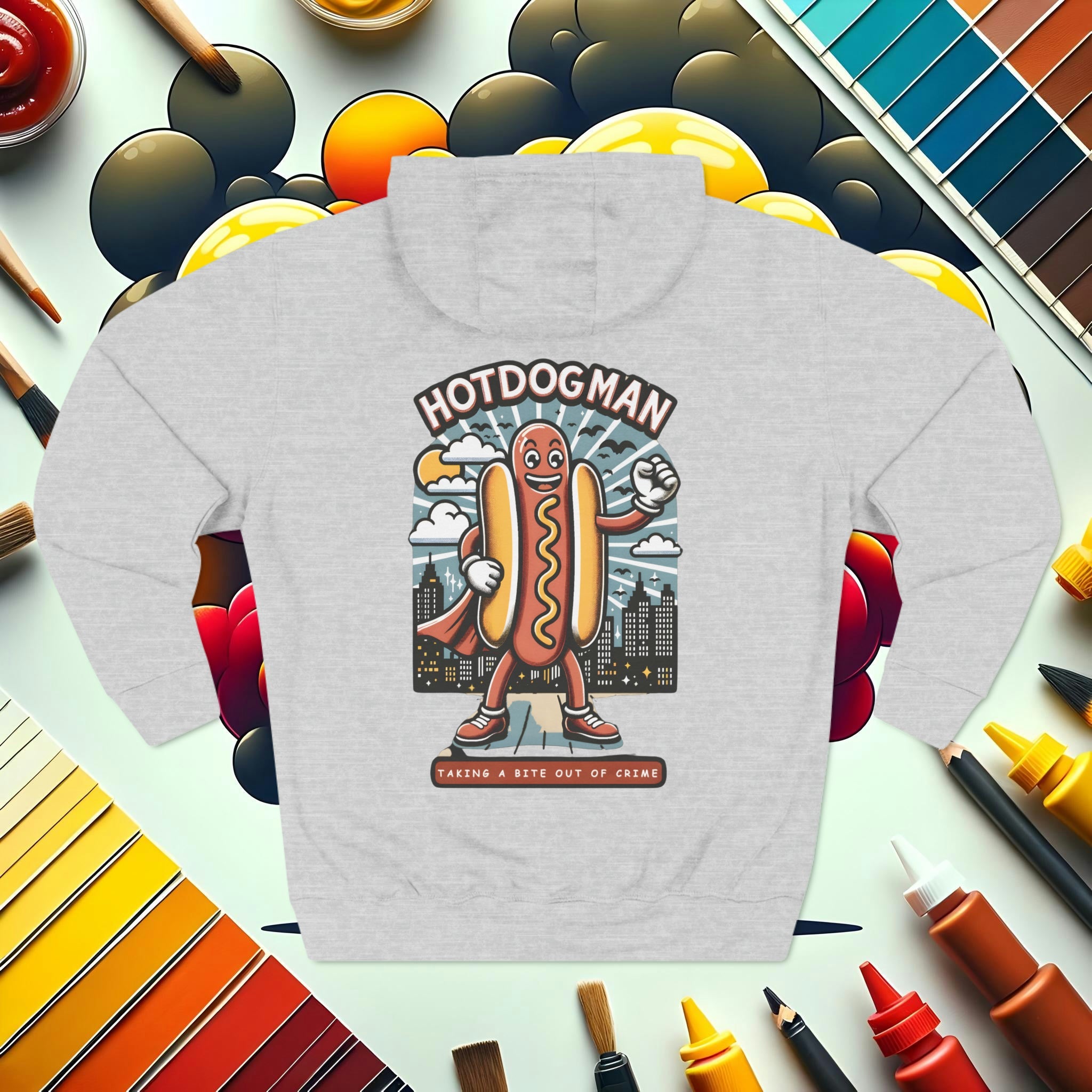 Hotdogman Hero Pullover Hoodie-BOLD by Design