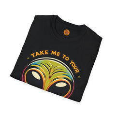 Take Me To Your Leader - Alien Retro T Shirt black