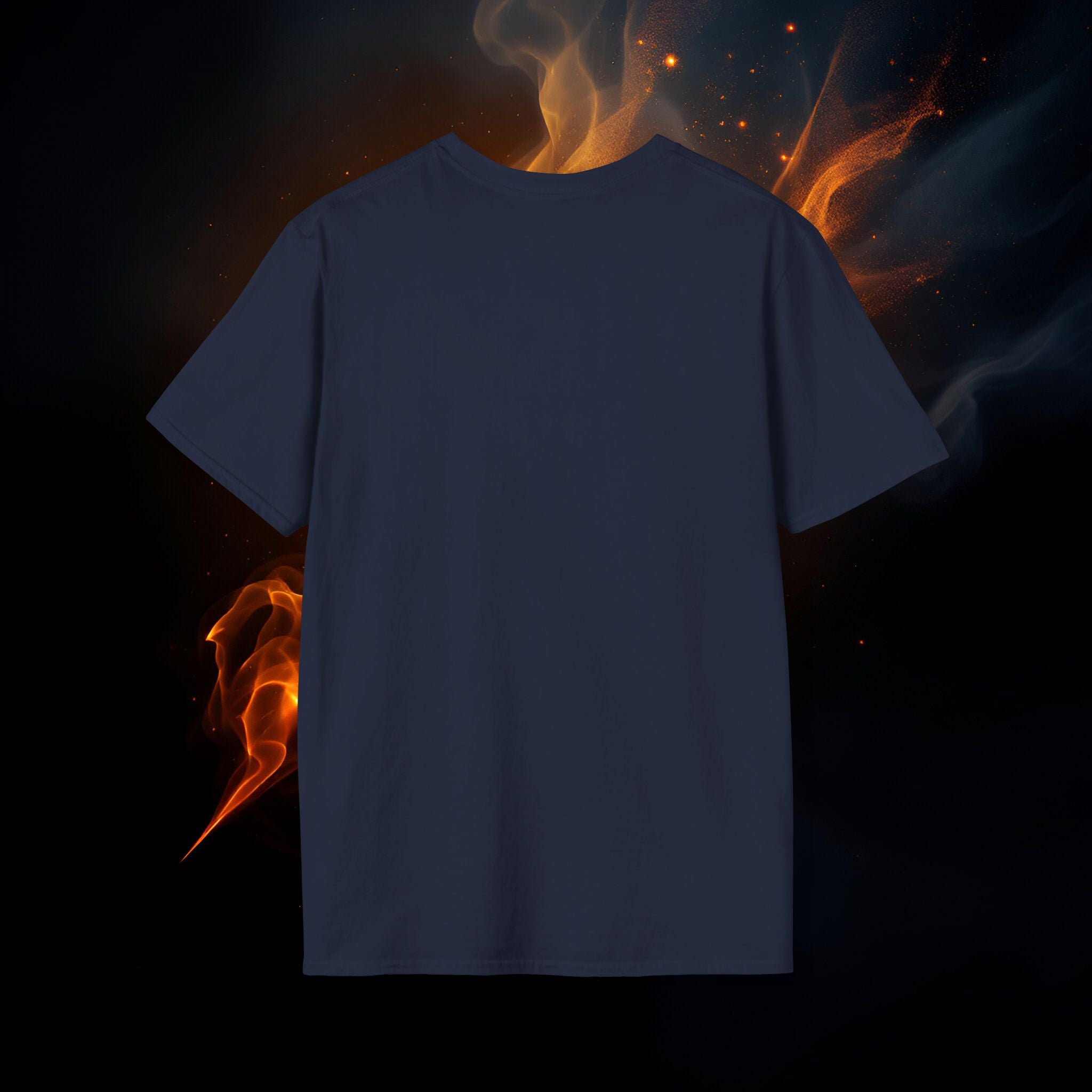 round neck navy blue t shirt for men