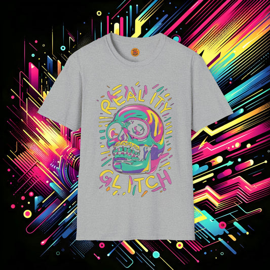 Glitch Art Skull T-Shirt-Bold By Design 