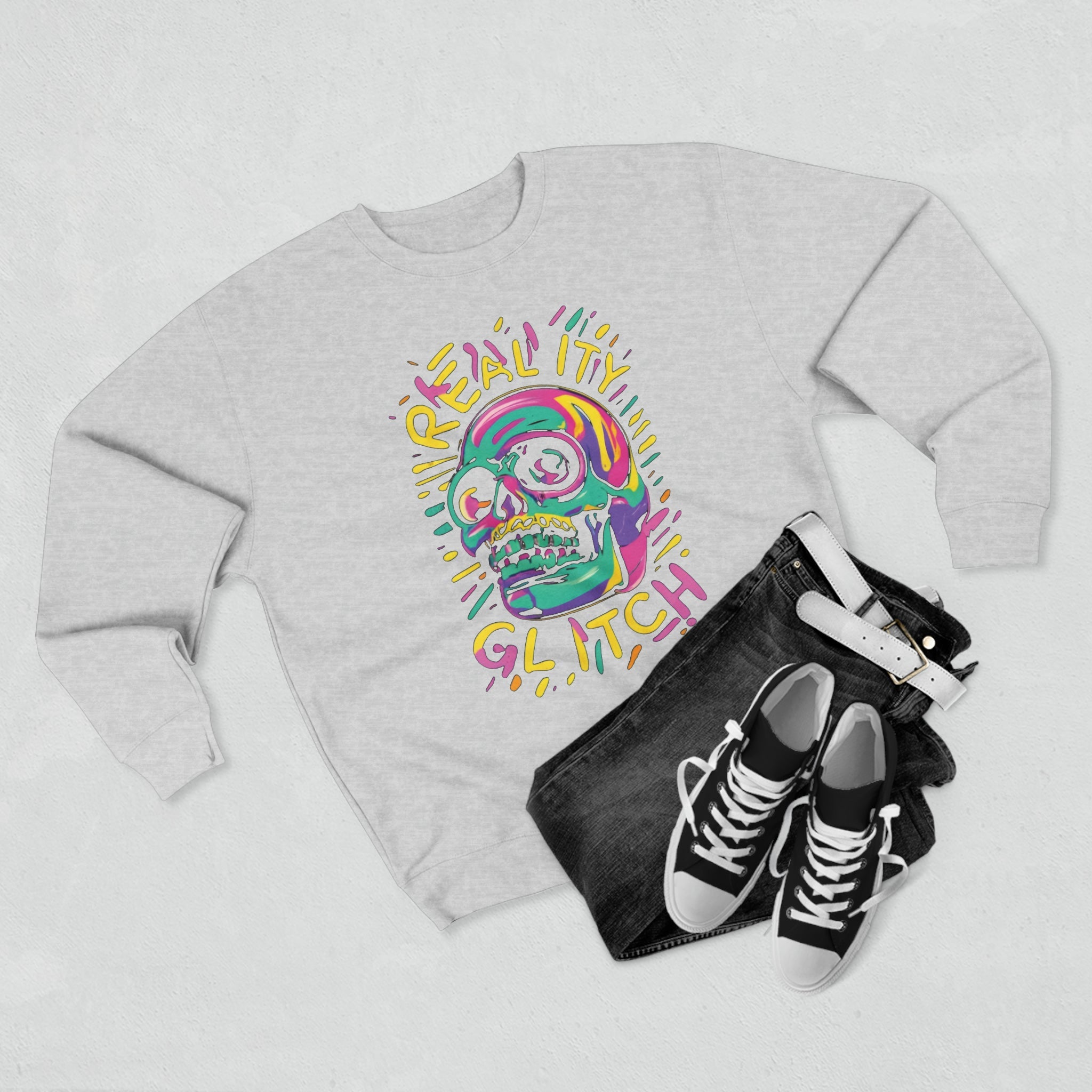 Neon Skull Sweatshirt-Bold By Design 