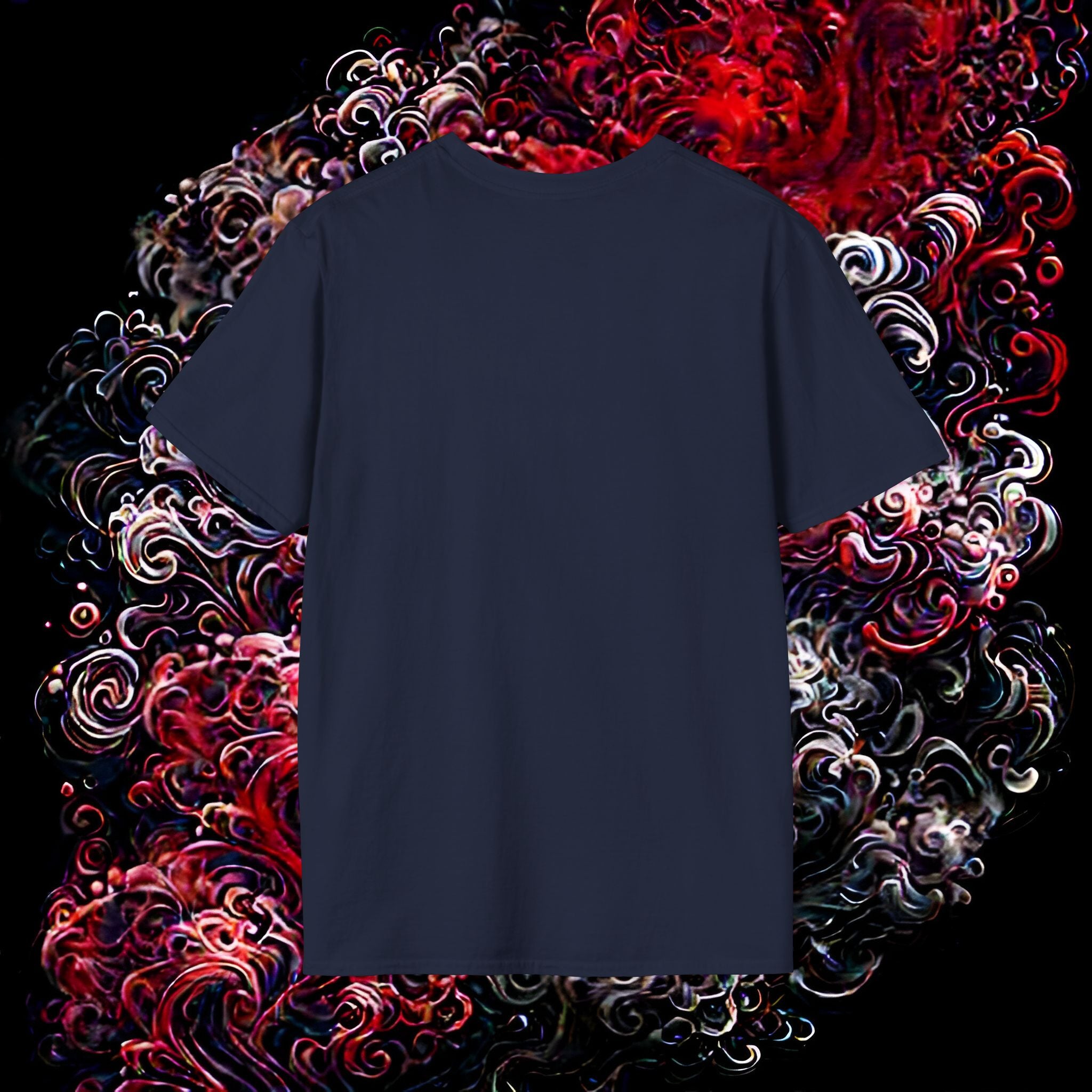 round neck dark blue t shirt for men