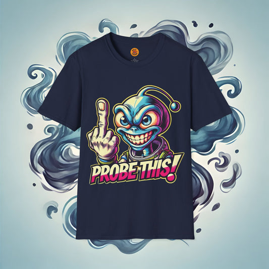 Alien Probe This Middle Finger T-Shirt Dark blue