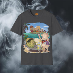 Piggy Beach Butler & Relaxing Pineapple Pal T-Shirt: Surreal Tropical Vibes