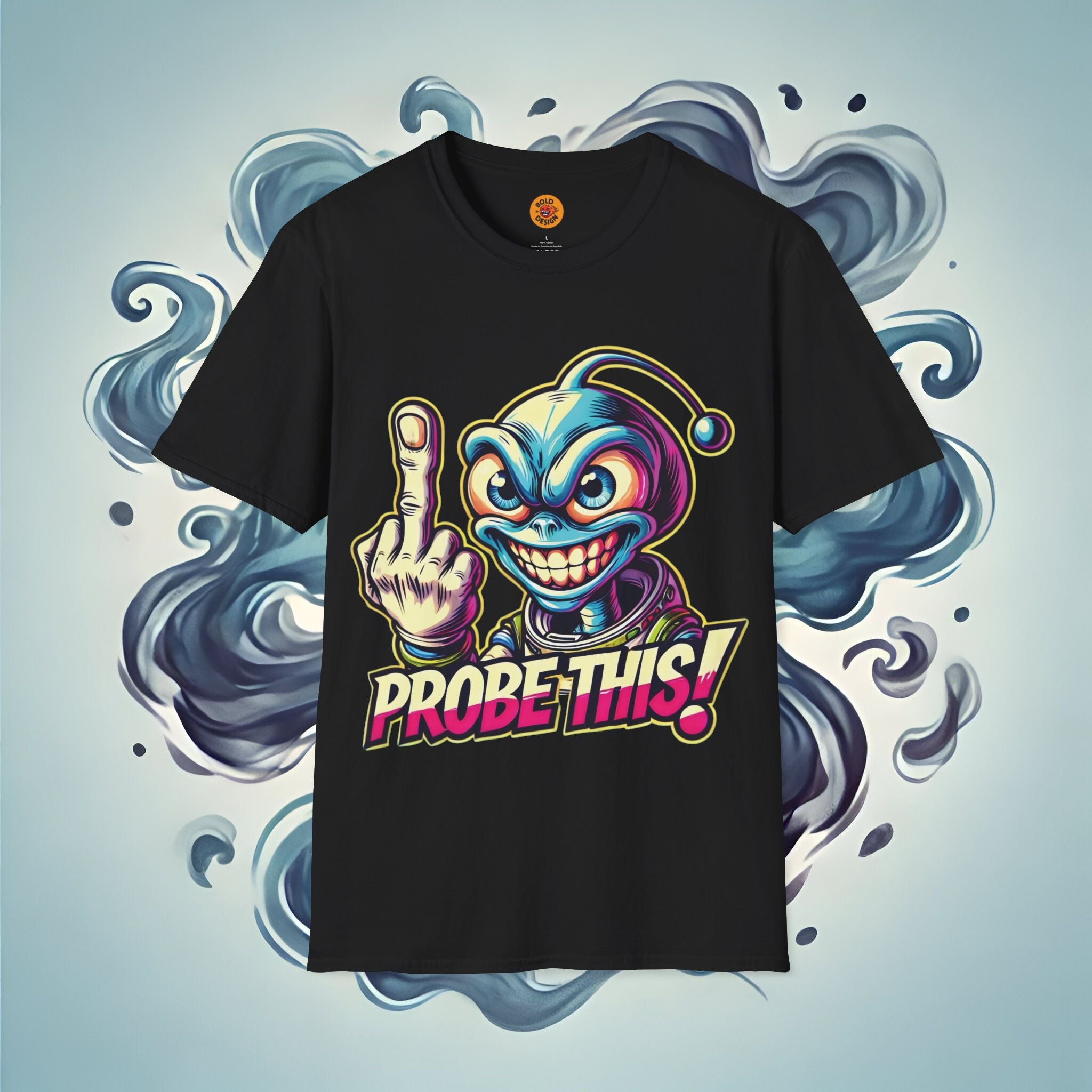 Alien Probe This Middle Finger T-Shirt black