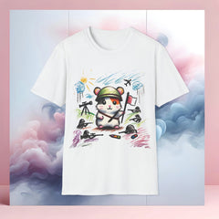 T-Shirt - Brave Hamster – Whimsical Crayon War Zone Tee