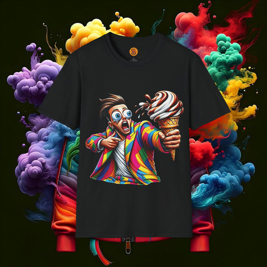 Vivid Pop Art T-Shirt | Retro Comic Ice Cream Meltdown