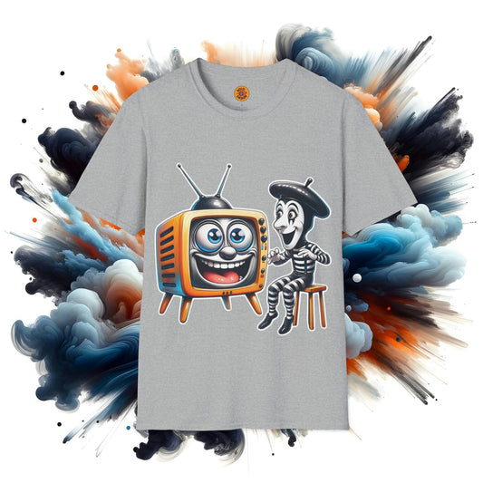 Comical Mime & Retro TV Party Tee-Bold By Design