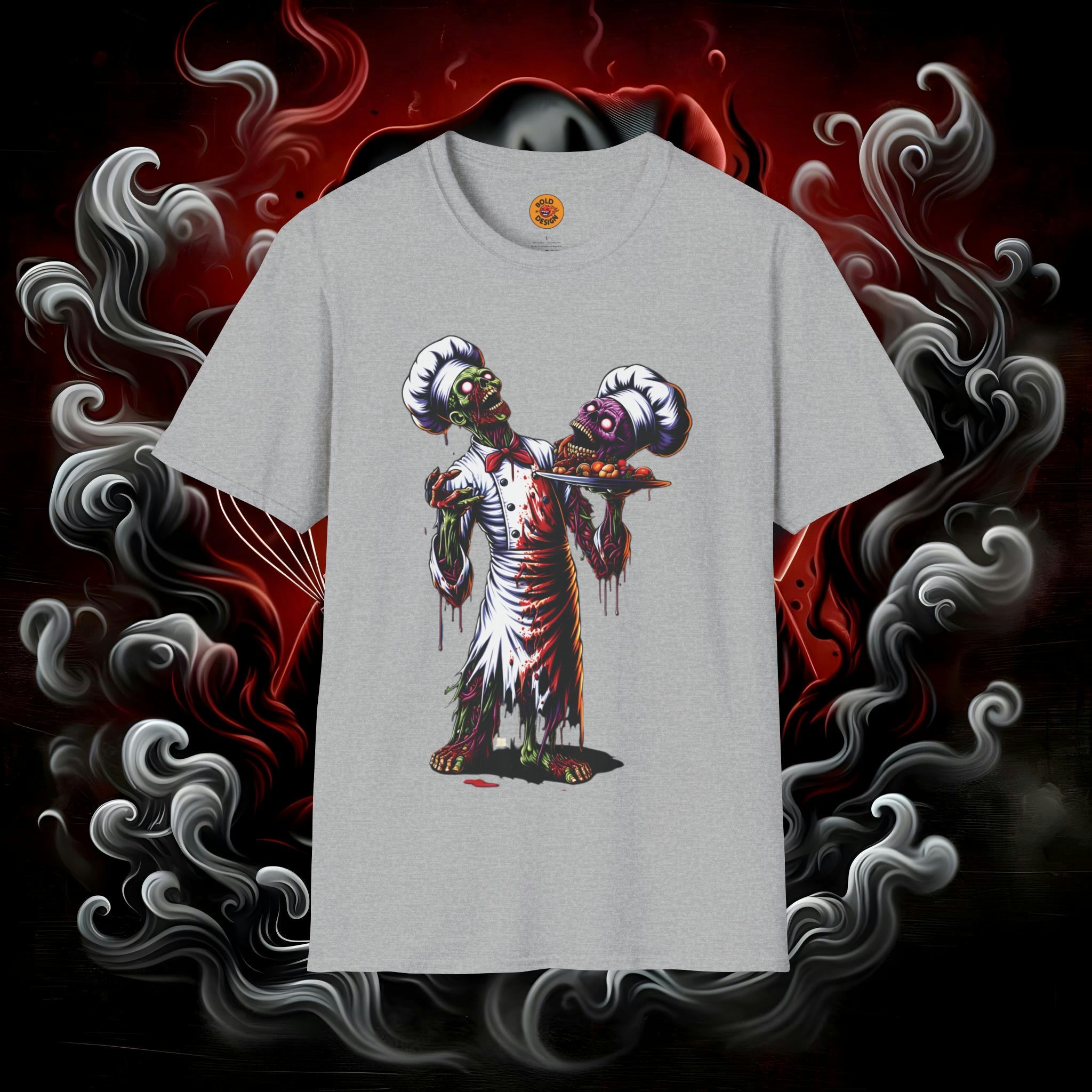 Gourmet Gore: Exclusive Zombie Chef T-Shirt-Bold By Design 