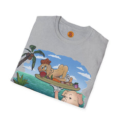 Piggy Beach Butler & Relaxing Pineapple Pal T-Shirt: Surreal Tropical Vibes