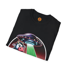 Quirky Alien vs Cow Encounter Tee-Bold By Design 