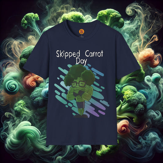 Broccoli Bodybuilder T-Shirt - Skipped Carrot Day Design